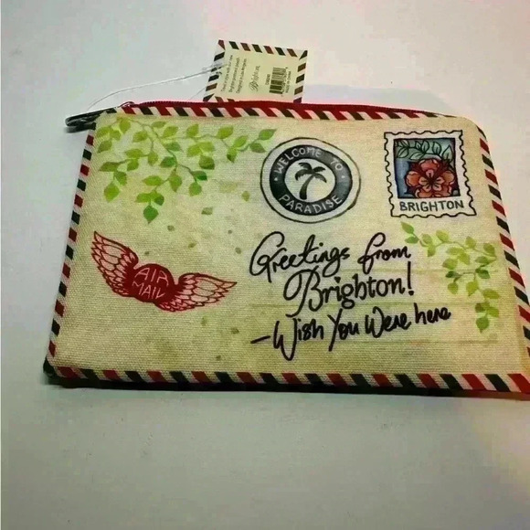 NWT Brighton First Class Airmail BRIGHTON!!! Multicolor Postcard Travel Pouch - Picture 5 of 7